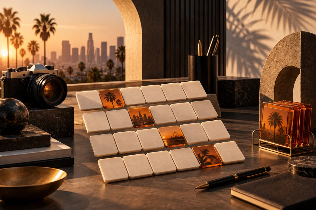 A sculptural monthly calendar with creative tools
