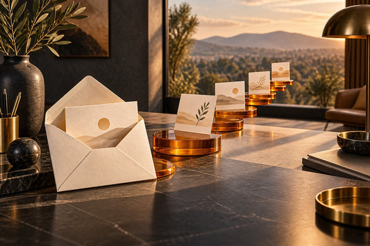 Envelopes leading along a sequence of message cards